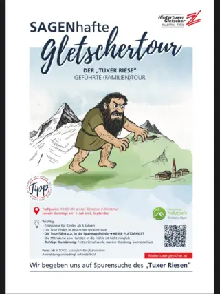 ❄️ Geführte Gletscher-Sagentour❄️

Jeden Dienstag begleite ich euch im Auftrag des Naturparks Zillertaler Alpen und der Hintertuxer Gletscherbahn in die spannende Sage vom Tuxer Riesen mitten im Gletschergebiet! 🏔️✨

📍 Hintertuxer Gletscher Zillertal
⏰ Dauer: ca. 2,5 Std.
🎒 Wetterfeste Kleidung mitbringen!

ℹ️ Infos & Anmeldung: hintertuxergletscher.at
und naturpark-zillertal.at 

#zillertal #naturparkzillertaleralpen #gletscher #sagentour #familienzeit #wandernmitkindern #bergabenteuer #zillertaleralpen #familienausflug #naturerleben#kinderwandern #sagenundlegenden #gletschererlebnis #bergwelten#urlaubmitkindern